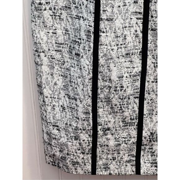 Dana Buchman Tweed Dress Women’s 16 Black White Pencil Contrast Details Classic - Picture 6 of 16